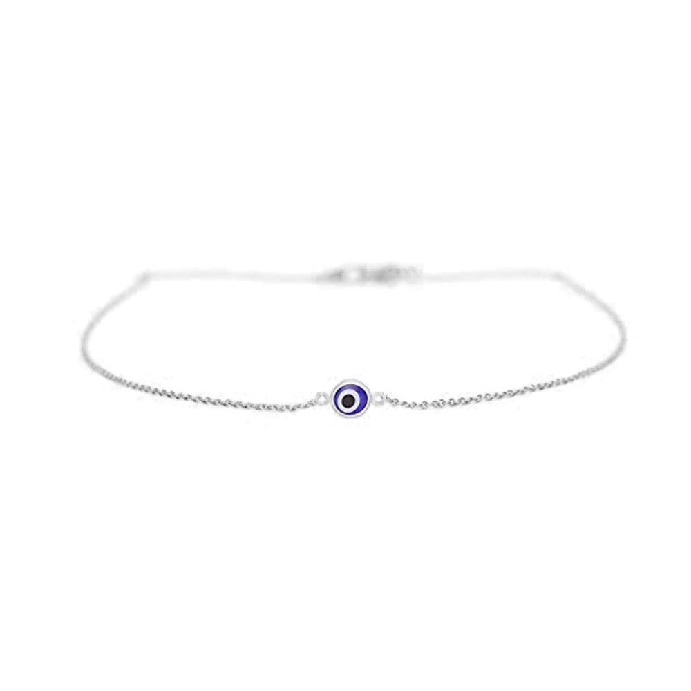 Jeni-Sely Gold Silver Tiny Evil Eye Choker Necklace Blue Eye Jewelry