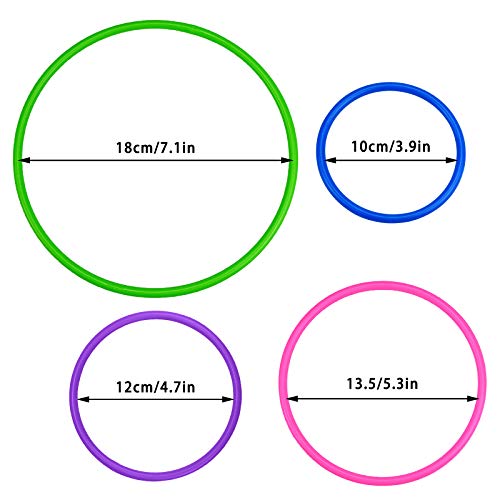 image for Topbuti 24 Pcs Multicolor Plastic Toss Rings Ring Toss Game Carnival R