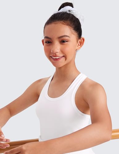 Image of CRZ YOGA Girls Butterluxe Racerback Tank Top | Dance, Extremely Soft, Tight Fit, Waist Length, Scoop Neck, Athletic, Sleeveless Shirts for Teen