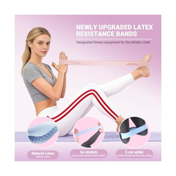 Resistance Bands for Working Out - 2/3/4 Pack Elastic Loop Exercise Band Set 15 25 35 50 lbs, Strength Training Stretching Home Gym Workout Bands for Pilates Yoga Leg Glute Arm Workout for Women Men - Image 3