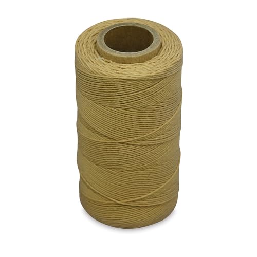 Hilo encerado Realeather, poliéster, 175 yardas, color tan