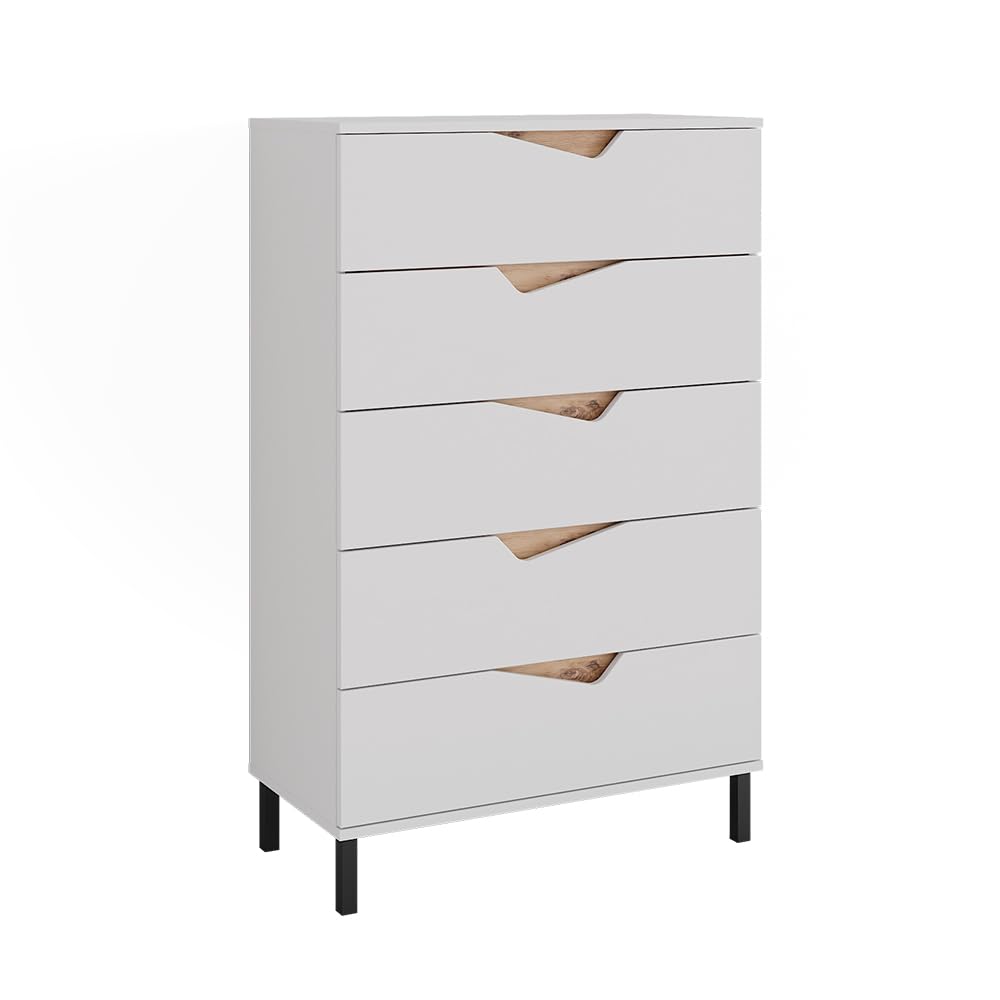 Vicco Kommode Marelle, Weiß/Artisan, 76 x 120 cm