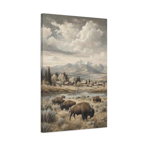 Toile murale vintage pour habiller un grand mur vide au-dessus du feu
