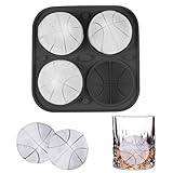 Basketball Ice Cube Tray 3D, Admaison Ice Ball Cube Mold with Funnel for Cocktails, Bourbon,Brandy, Whiskey Gifts for Men, Silicone Fun Shapes Black (Basketball)