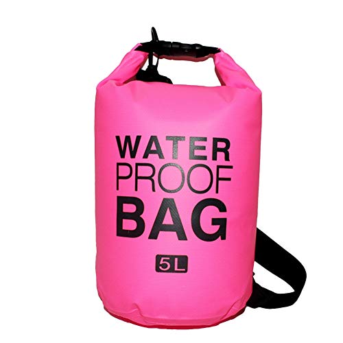 Icegrey Bolsa Estanca Seca Impermeable Flotante para Playa y Deportes al Aire Rafting/Kayak/Canotaje/Senderismo/Esquí/Pesca/Escalada/Camping/Pesca Rosado 2L