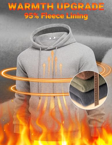 Image of COOFANDY Men Cotton Fleece Hooded Sweatshirt Casual Long Sleeve Hoodies Pullover Fashion Drawstring Hoodie with Kanga Pocket