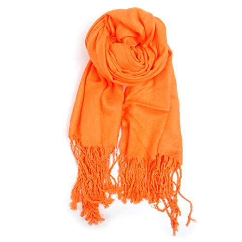 Image of boxed-gifts Soft & Silky 100% Pashmina Scarf with Tassels - Elegant Scarf Shawl Wrap + Lightweight Solid Scarf for Women