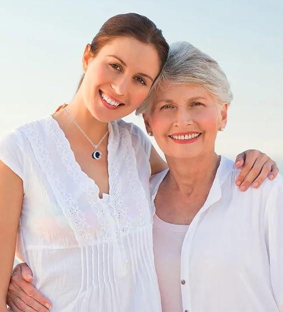 Sereney Daughter Gifts from Mom, Bonus Daughter Necklace Silver Moon Star Step Bonus Daughteer Gifts from Stepmom Stepdad4