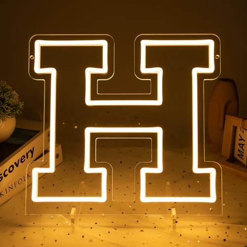 Image of Light Up Letters H, Led Marquee Letter Lights Neon Sign, 13 inch Height Decorative Lighted Alphabet Number, Battery /USB Powered Led Letters Lights for Wedding, Birthday, Party, Christmas or Home Decor