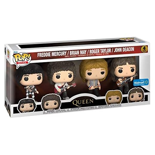 Funko Pop! 4-Pack Rocks: Queen - Freddie Mercury/Brian May/Roger Taylor/John Deacon (Special Edition) Vinyl Figures