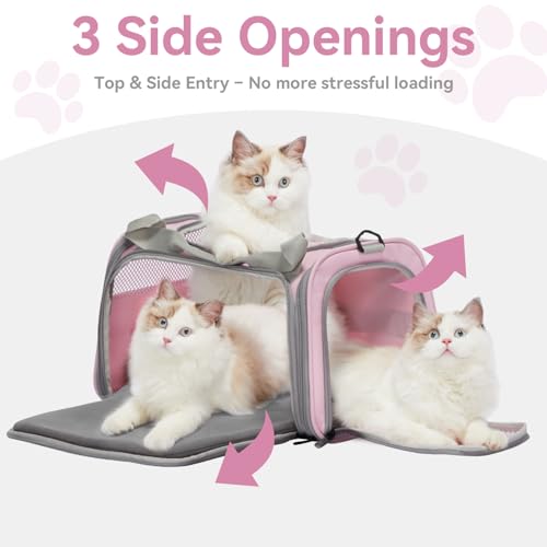 Image of Petsfit Cat Carrier Airline Approved, 17.5x10.5x10.5 in, Pink