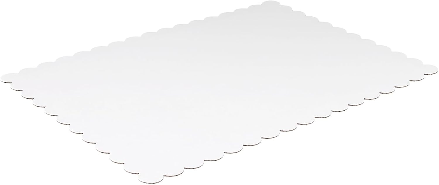 50 Pack Rectangle White Cake Board, 13.4 x 9.8 Inches Quarter Sheet Cake board for Dessert, Pizza and Pastries Food