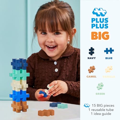 Image of PLUS PLUS Big 15 Piece Breeze Mix - Large Building Blocks for Toddlers