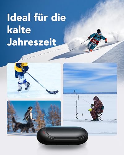 VEGER Handwärmer 2er-Pack 6000mAh, Taschenwärmer Wiederaufladbar mit 3 Stufen, Elektrische Hand Warmers, Handlich & Praktisch, ideal für Outdoors,Spaziergänge,Ski,zum Boulen und mehr im Winter(Rosa)