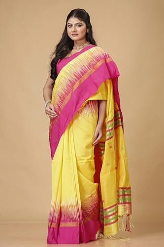 Image of OISHANI SAREE GHOR Women's Traditional Ikkat Handloom Sarees