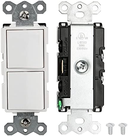 2-Function Rocker combination Switch in white (120-volt,15 amp (x2 ...