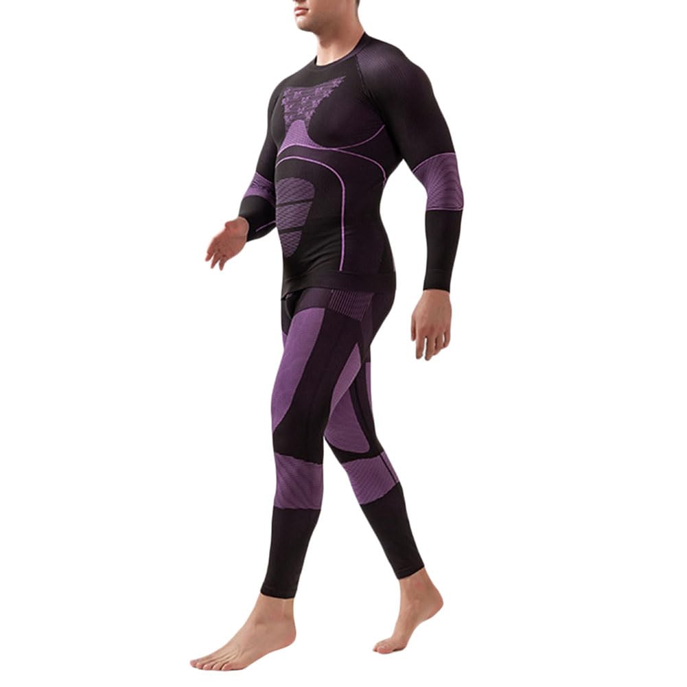 MISSMAO Thermounterwäsche Herren Atmungsaktiv Thermo Funktionswäsche Winter Skiunterwäsche Unterwäsche Thermounterhemd Thermounterhose Base Layer Schnell Trocknend