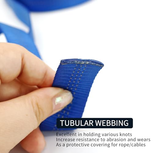 Image of NewDoar CE UIAA Certified 1 Inch Nylon Webbing Strap /Tubular Climbing Webbing - Heavy Duty Strap for Rescue, Climbing, Harnesses, Rock Work, & Firefighting