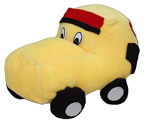Image of Tickles Soft Stuffed Plush Car Toy for Kids Birthday Gifts, Room (Color: Yellow Size: 18 cm)