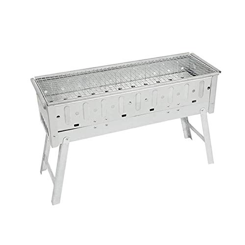 Holzkohlegrill, Edelstahl-Grill Grill Rauchergrill Klappbar Tragbar für Kochen im Freien Camping Wanderpicknicks, S.