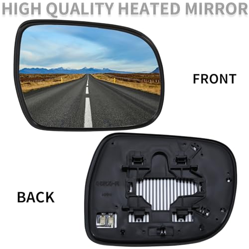 LOIYLLEN Passenger Side Mirror Replacement for Lexus RX330 2004-2006 RX350 2007-2009 RX400h 2006-2009 - Mirrors Glass, Right Side Rear View Mirror Glass with Power Heated