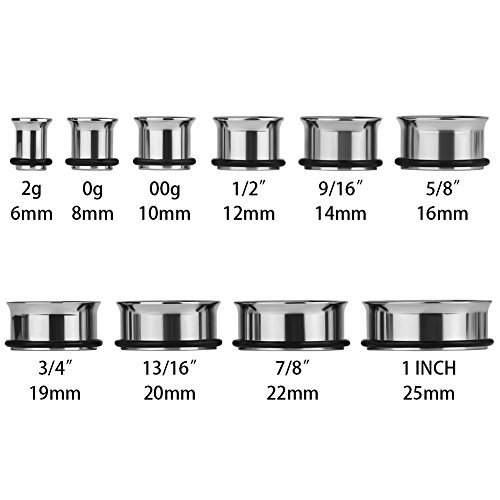 KUBOOZ 12pcs Set Colorful Stainless Steel O-Ring Ear Plugs Tunnels Gauges Stretcher Piercings3