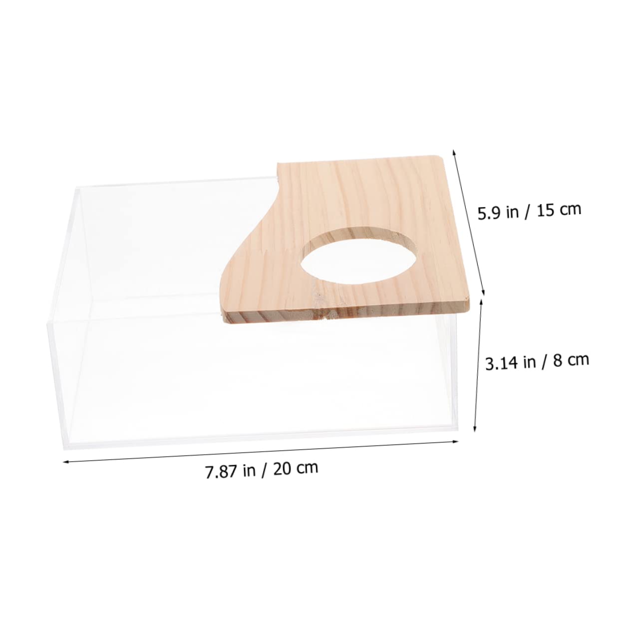 IMIKEYA Transparente Chinchilla Badewannen aus Acryl und Holz 2 Stück Leicht und Sicher für Empfindliche Kleintiere zum Baden und Spielen zu Hause