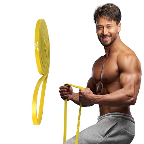 Slovic Yellow Resistance Bands for Workout for Men and Women (1 Year Warranty) Resistance Band Set & Exercise Band for Home Gym Fitness Pull Up Band & Toning Band 100% Natural and Unbreakable Rubber