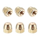 MECCANIXITY Acorn Hex Cap Nuts, M6x1mm Brass Dome Head Hex Decorative Cap Nuts for Screws Bolts Industrial Mechanical Electrical Equipment Repair Hardware(Gold Tone, Pack of 6)