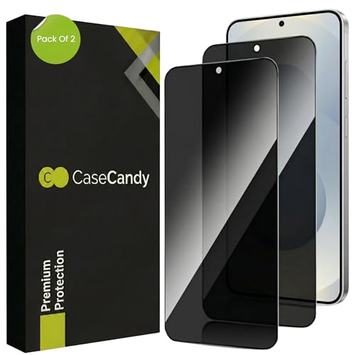 Image of Casecandy - [Pack 2 Privacy Tempered Glass Screen Protector for Samsung S24 Plus /Samsung S25 Plus | Privacy Tempered Glass Guard Samsung S24+ /S25+ - HD /Fingerprint Working