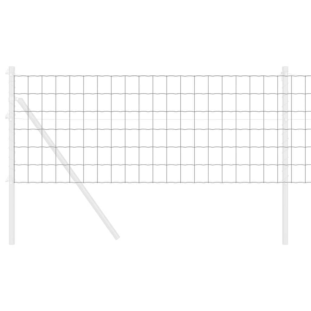 Ogrodzenie euro, szare, 0,6 x 25 m, żelazo powlekane PCW, wytrzymałe ogrodzenie ogrodowe do ogrodzenia ogrodu, bariery dla zwierząt, łatwy montaż, trwałe, odporne na warunki atmosferyczne