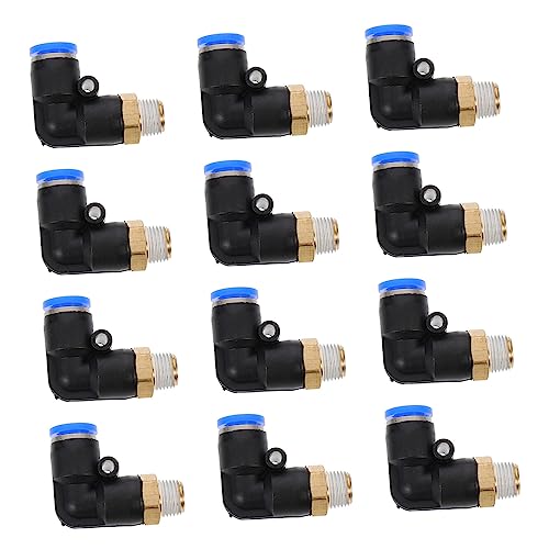 Angoily 12piezas Conectores De Tubo De Aire De Grados De Juntas Neumáticas Para Tuberías Pu Pe y Resistente Alta Presión y Fácil Instalación