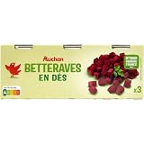 AUCHAN Betteraves en dés 3 x 140 g...