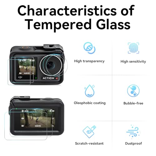 DJI 3 in 1 Accessories Kit Compatible with Dji Osmo Action 4, Includes Screen Protector, Carrying Case, Silicone Protect - Additional View