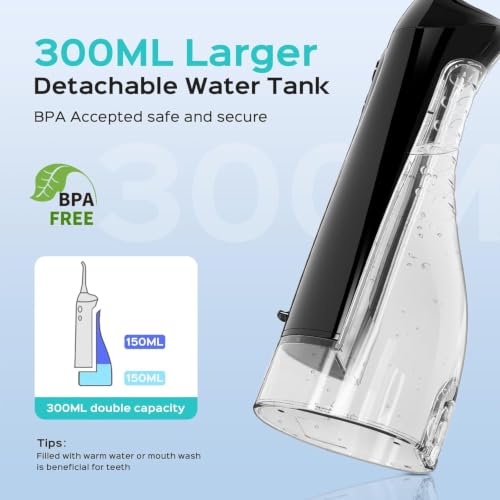 Image of COSLUS ADA Accepted C20 Water Dental Flosser Teeth Pick, 300ML Larger Tank