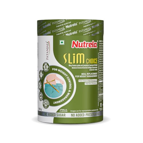 Nutrela Slim Choice Meal Replacement Protein Shake for Weight Loss- 500gm Vanilla Flavor | Weight Management supplement Powder | Goodness of Garcinia Cambogia, Rose Hips & Green Coffee Extract