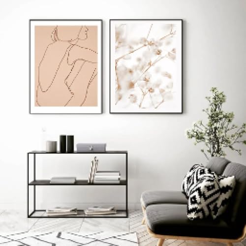 Mur vide et triste ? Transformez votre salon avec cette affiche abstraite moderne de 80x120cm