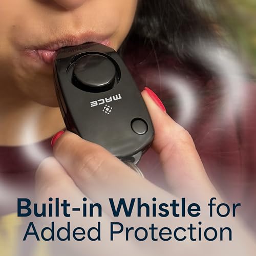 Image of Mace Brand Personal Alarm Keychain (Black) aa‚¬a€oe Emits Powerful 130dB Alarm, Includes Built-in Keychain and Mini LED Light aa‚¬a€oe Batteries Included, Great for Self-Defense
