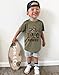 SANIXJOO Toddler Baby Boy Rodeo Western Graphic Letter Short Sleeve T-Shirt Kids Funny Cowboy Howdy Shirt Summer Tee Top(Olive Green,2-3T)