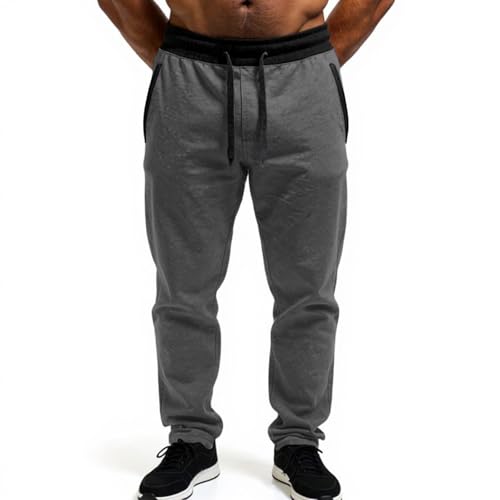 WENKOMG1 Mens Jogger Sweatpants, Elastic Bottom Outdoor Athletic Running Workout Joggers, M-3XL4