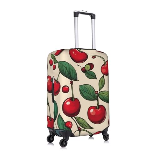 Lovely Sweet Red Cherry 2 Print Personalized Travel Luggage Cover With Zipper, Elastic Luggage Cover,For Daily Use3