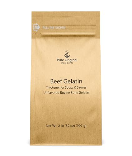 Pure Original Ingredients Beef Gelatin (2 lb) Bovine Beef Gelatin, Thickener, Soups & Sauces