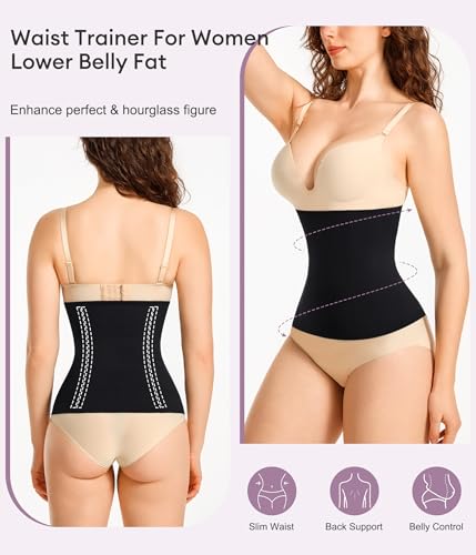 Image of YERKOAD Waist Trainer for Women Corset Shapewear Tummy Control Faja Body Shaper Waist Cincher Postpartum Belly Band