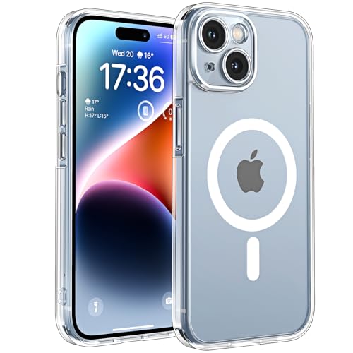 TOCOL für iPhone 14 Hülle für Magsafe Vollständiger Kameraschutz Nie Vergilbung Stoßfest Kratzfest Magnetisch Handyhülle für iPhone 14 Case Transparent