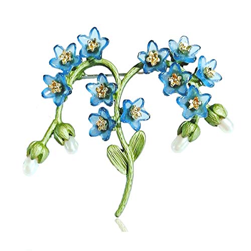 Preisvergleich Produktbild MEIXIONGZHEN 2019 Neue Pflanzenschmuck Natürliche Perle Vergissmeinnicht Blume Brosche Schals Schnalle Zubehör