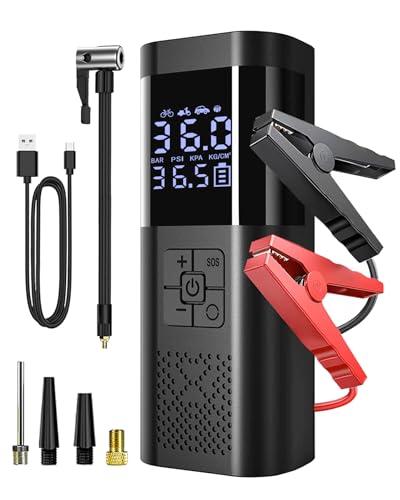 Image of Jump Starter,12V Car Battery Jump Starter with 65W Quick Charger,LED Display,24000mAh Portable Jump Starter Battery Pack(10L Gas 10L Diesel Engine) with Booster,LED Light,Jumper Cables
