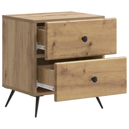 Table de chevet en chêne 2 tiroirs de 47,5 cm de hauteur