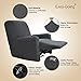 Easy-Going Recliner Stretch Sofa Slipcover Sofa Cover 4-Pieces Furniture Protector Couch Soft with Elastic Bottom, Spandex Jacquard Fabric Small Checks(Recliner,Dark Gray)