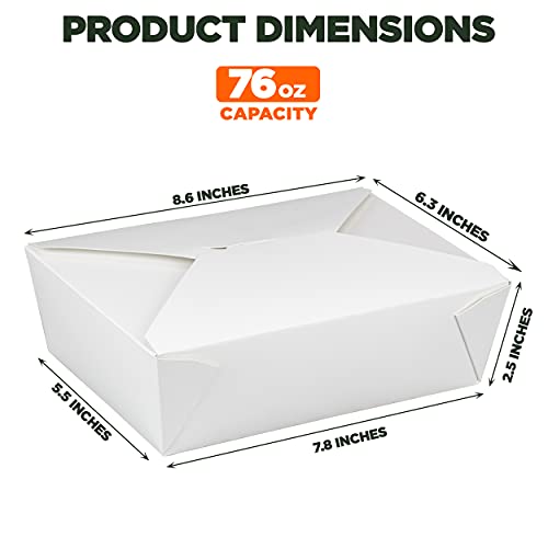 image for Fit Meal Prep [30 Pack] 76 oz Paper Take Out Containers 8.6 x 6.3 x 2.