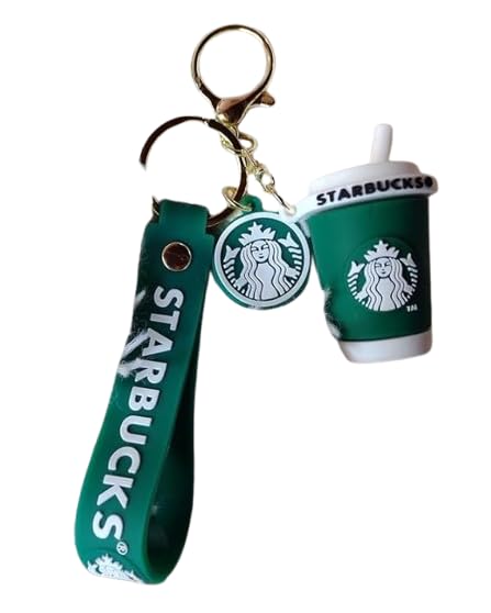 Coffee Cup Shape Fancy Rubber 3D Keychain, Gift for Men and Women